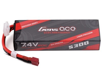 Gens Ace 2S LiPo Battery 60C (7.4V/5300mAh) (T-Plug)