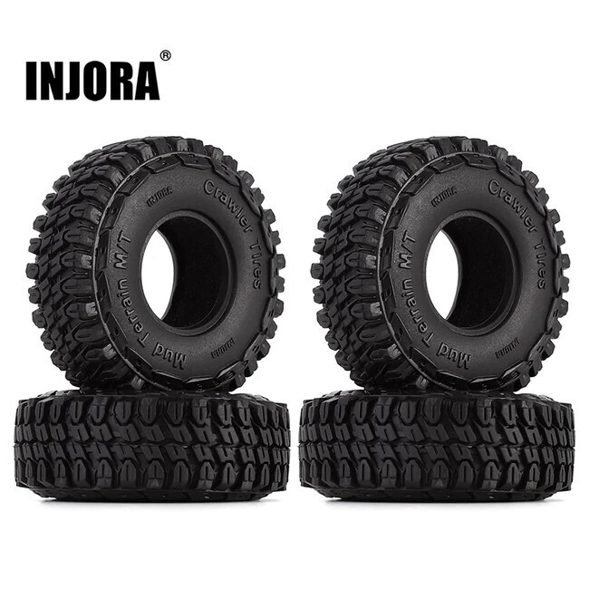 INJORA 1.0&quot; 54*18mm Extreme Mud Terrain Tires for 1/24 RC Crawlers