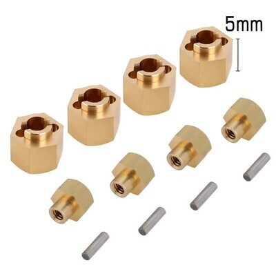 INJORA 7mm Aluminum Brass Wheel Hex Hub Extenders +2mm for Axial SCX24