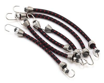 Hot Racing 1/10 Scale Bungee Cord Set (Black/Red) (6)