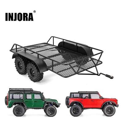 INJORA Metal Trailer with Hitch Mount For 1/18 TRX4M