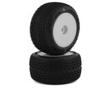 JConcepts Mini-B/Mini-T 2.0 Twin Pin Pre-Mounted Rear Tires (White) (Pink Compound)