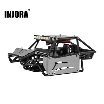 INJORA Rock Buggy Body With Metal Panels For SCX24 C10 JLU Bronco (GRY)