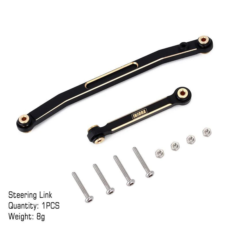 INJORA Black Brass Steering Links (8g) For SCX24 AX24