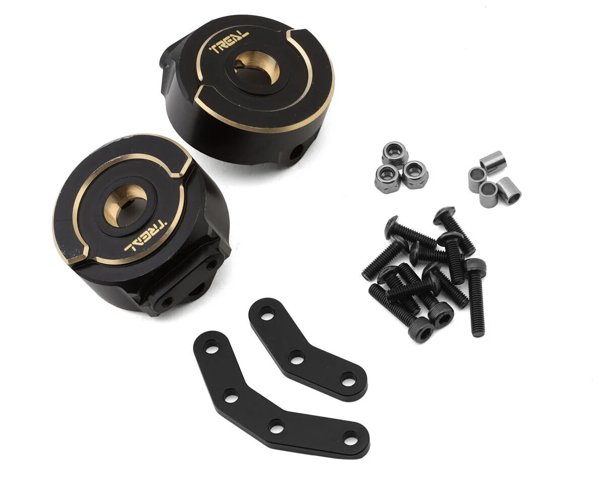 Treal Hobby Element RC Enduro Brass Steering Knuckles (Black) (2) (80g)