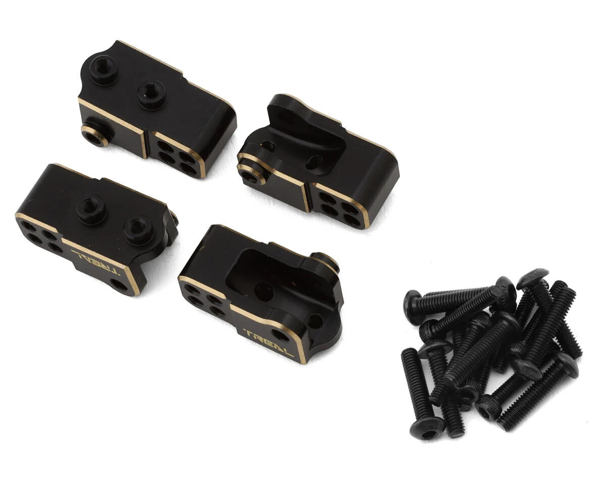 Treal Hobby Element RC Enduro Brass Lower Shock & Link Mounts (Black) (4)