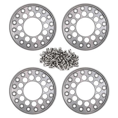 INJORA 4PCS CNC Aluminum Outer Beadlock Rings For INJORA 1.0" Wheels - Grey