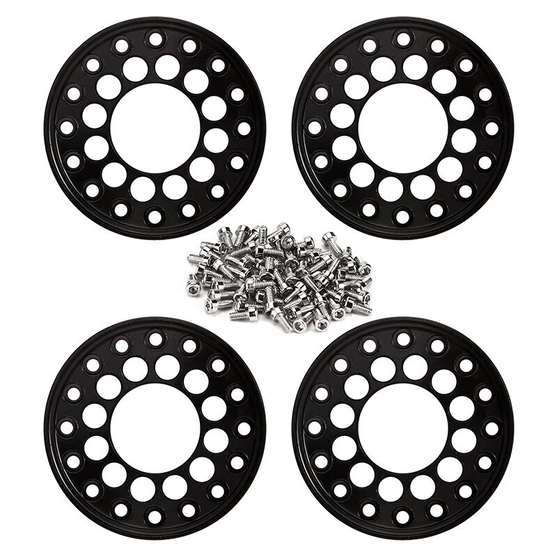 INJORA 4PCS CNC Aluminum Outer Beadlock Rings For INJORA 1.0" Wheels - Black
