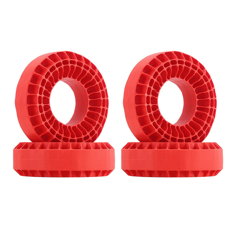 INJORA 4pcs Silicone Rubber Inserts For 118-122mm 1.9&quot; Tires (Firm) (Red)