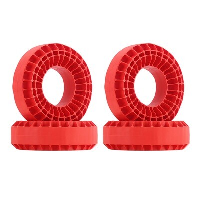 INJORA 4pcs Silicone Rubber Inserts For 118-122mm 1.9" Tires (Firm) (Red)
