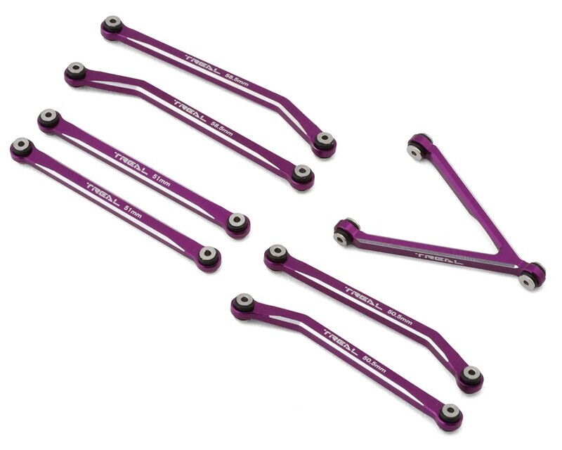 Treal Hobby Axial SCX24 Aluminum High Clearance Link Set (Purple) (JLU/C10/Bronco)