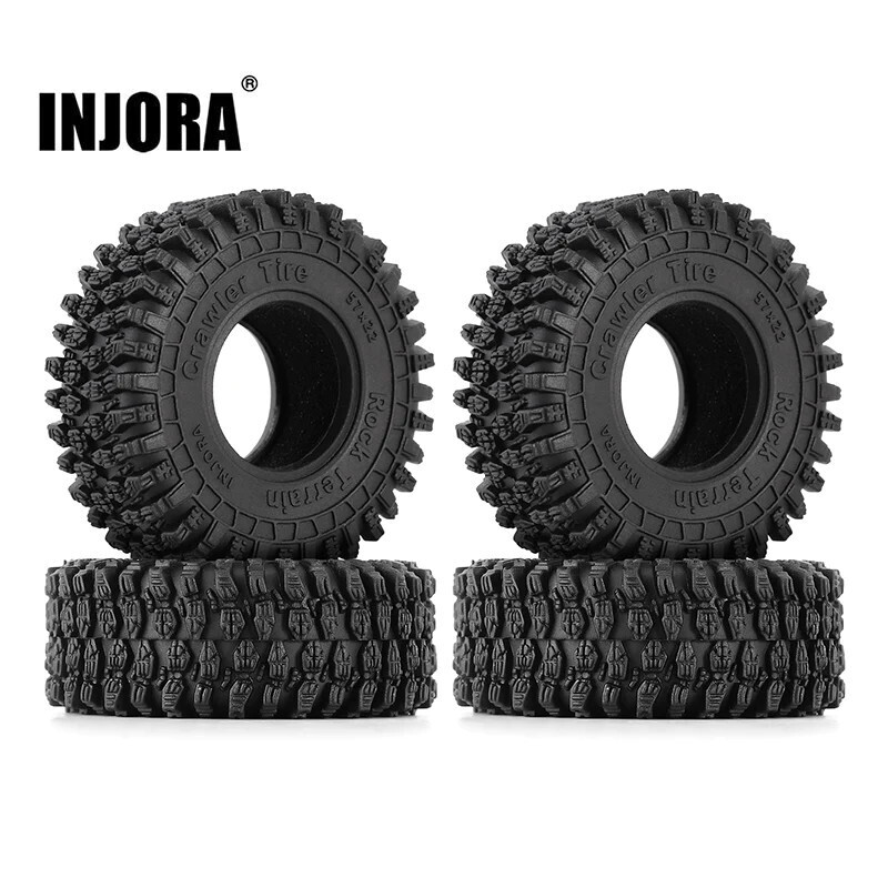 INJORA 1.0" 57*22mm S5 Rock Crawling Tires For 1/18 1/24 (4)