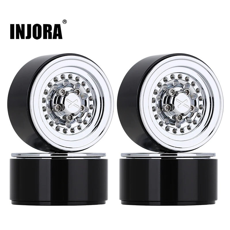 INJORA 1.0" CNC Aluminum Beadlock Wheels For 1/24 - 1/18 (4) (Silver)