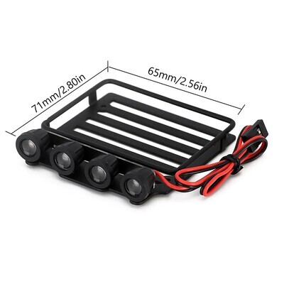 INJORA Luggage Carrier Roof Rack With Spotlights For Axial SCX24 Jeep Gladiator