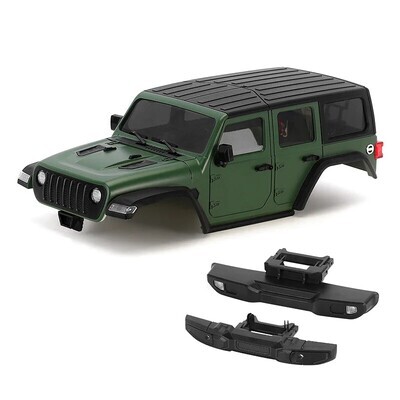 INJORA ABS Hardtop Jeep 4 Door For Bronco Defender TRX-4M (Green)