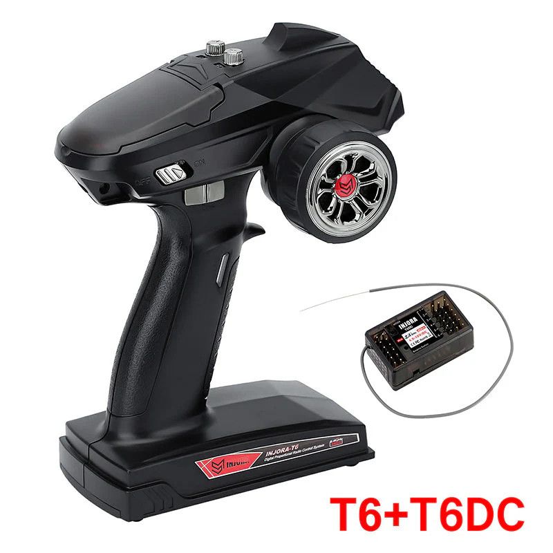 INJORA 6CH 2.4GHz RC Digital Transmitter With Receiver For 1/8 1/10 RC Car