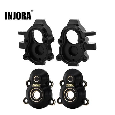 INJORA Brass Front Outer Portal Housings Steering Knuckles For 1/18 Redcat Ascent18 - Black (E1)