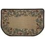 Hearth Rug - Half Round - DECORATIVE - Berry Vine  Natural  -   (46 x 27)