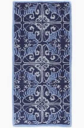 Hearth Rug - LG Rectangle - ORIENTAL - Blue  (56 x 26)