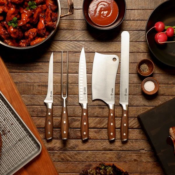 Messermeister Avanta 6 piece bbq knife set / black pouch