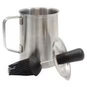 Stainless steel sauce pot with basting brush