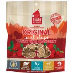 PLATO DOG STRIPS GRAIN FREE TURKEY CRANBERRY 3OZ
