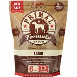 PRIMAL DOG FROZEN PATTIE LAMB 6LB