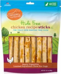 CANINE NATRL HIDE FREE D 5&quot; CHKN STICK 40pk