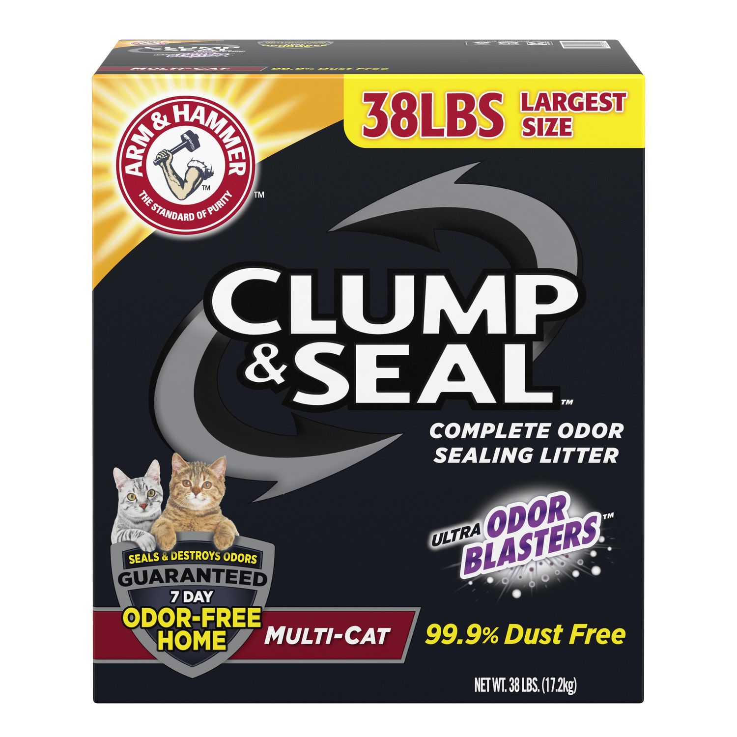 Arm &amp; Hammer Clump &amp; Seal Clumping Multicat Litter 38 lb