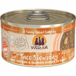 WERUVA CAT STEW! TACO STEWSDAY BEEF, CHICKEN &amp; SALMON 2.8OZ