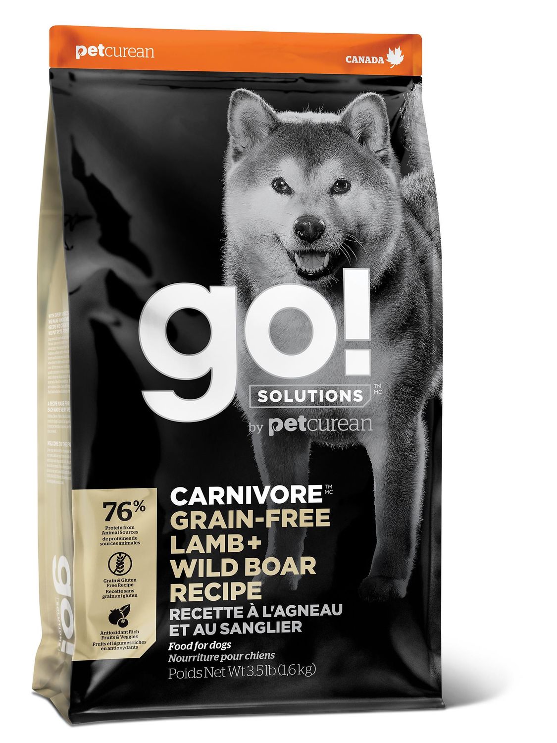 Go! Carnivore Grain Free Lamb + Wild Boar Recipe for Dogs  3.5 lb