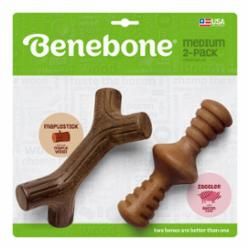 BENEBONE DOG MAPLESTICK ZAGGLER BACON MEDIUM 2 PACK