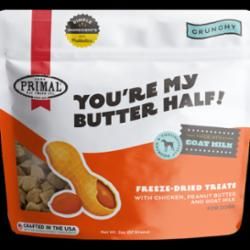 PRIMAL DOG YOU&#39;RE MY BUTTER HALF CHICKEN PEANUT BUTTER WITH GOAT MILK 2OZ