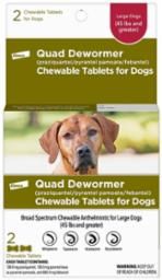 BAYER QUAD DEWORMER 136mg 2ct. LARGE DOG