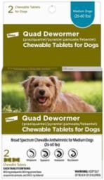 BAYER QUAD DEWORMER 68mg 2ct. MEDIUM DOG