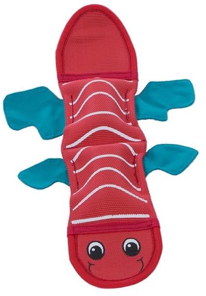 Outward Hound Fire Biterz Lizard 2 Squeaker Red Medium Dog Toy