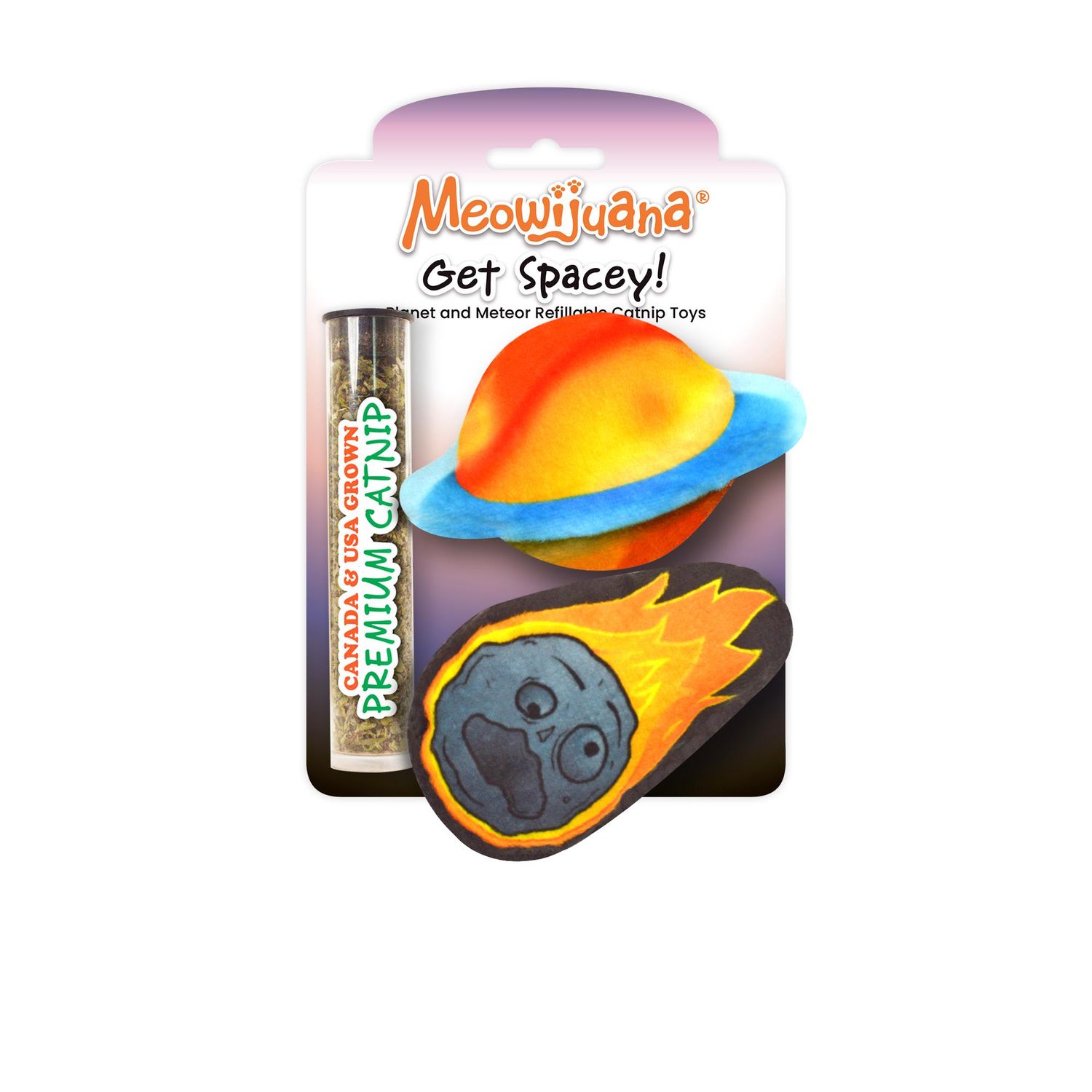 Meowijuana Get Spacey Comet &amp; Planet Cat Toys 2 pack
