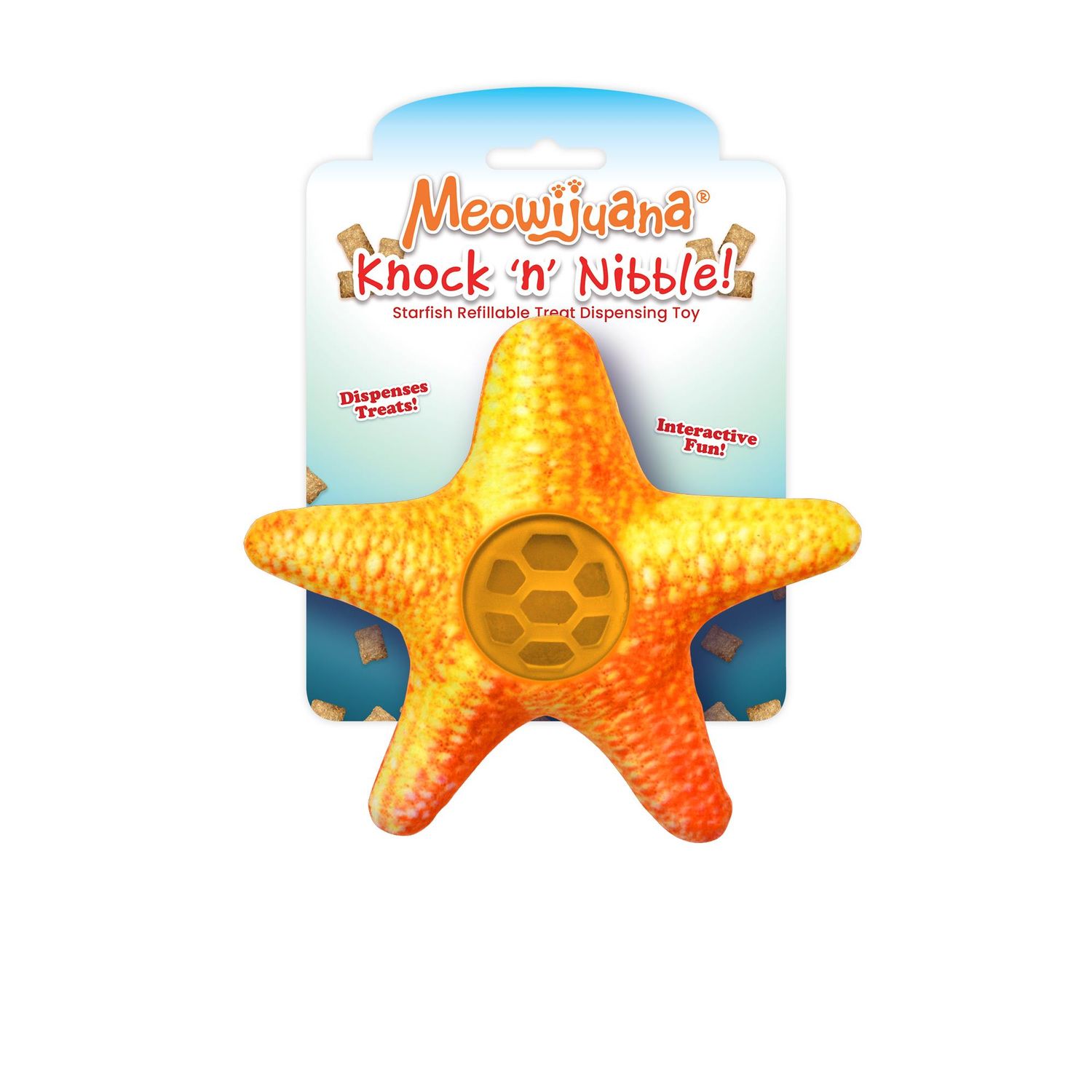 Meowijuana Knock &#39;N Nibble Starfish Treat Dispenser Cat Toy