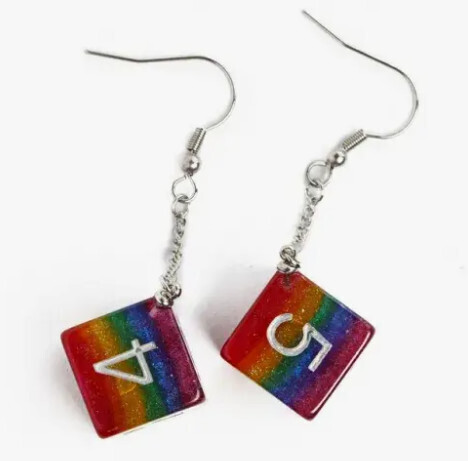 D6 Rainbow Earrings