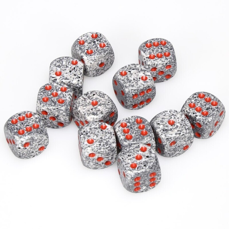 Speckled Granite 16mm d6 Dice Block (12 dice)