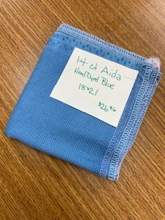 14 ct Aida - Hand Dyed Blue 18x21