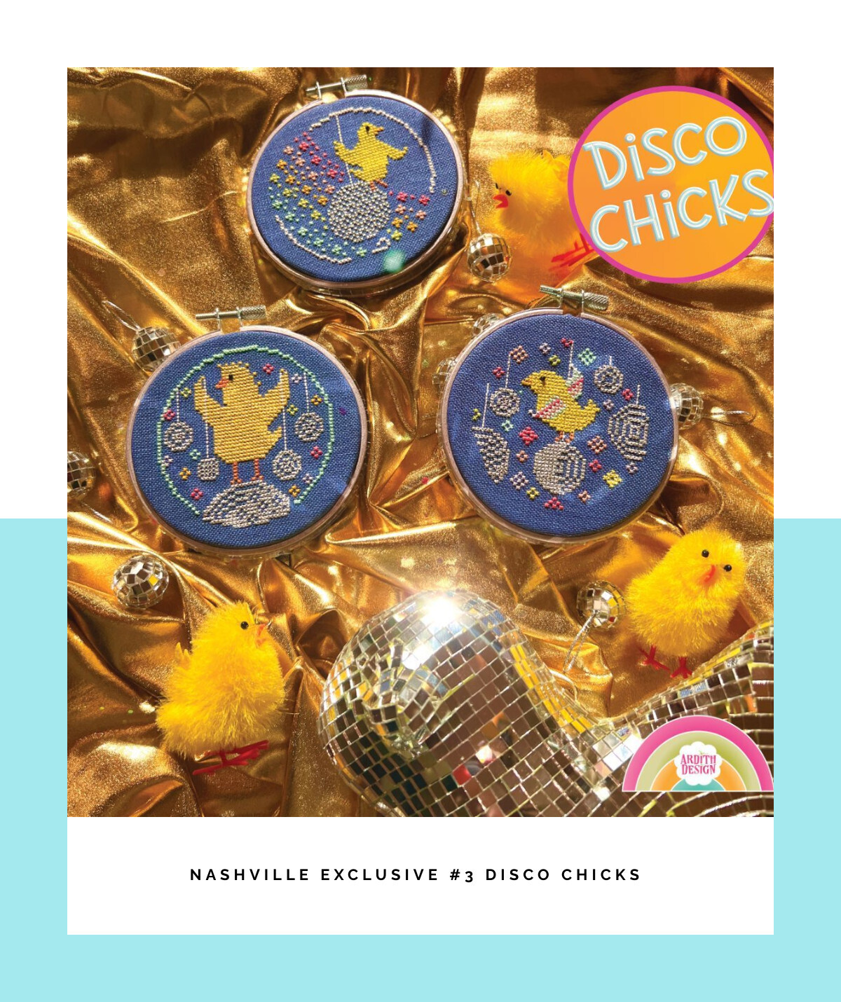 Disco Chicks  with silver floss and beads