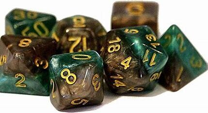 Halfsies Dice Treant - 7 polyhedral dice set