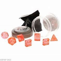 Pizza Dungeon Dice - Lucky Clear Orange