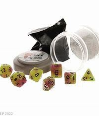 Pizza Dungeon Dice Glow Yellow &amp; Purple