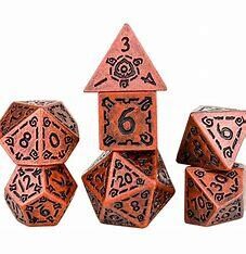 Polyhedral Dice Set Illusory Metal - Copper