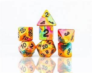 Polyhedral Dice Set  Rainbow Gold