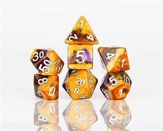 Polyhedral Dice Set Amethyst Geode