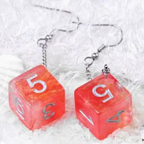 D6 Galaxy Earrings - Orange