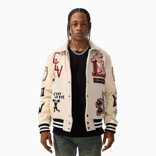 Jordan Craig Men's Carpe Diem Varsity Jacket ( Bone )